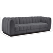Pemberly Row 3-Piece Contemporary Fabric Modular Sofa in Dark Gray