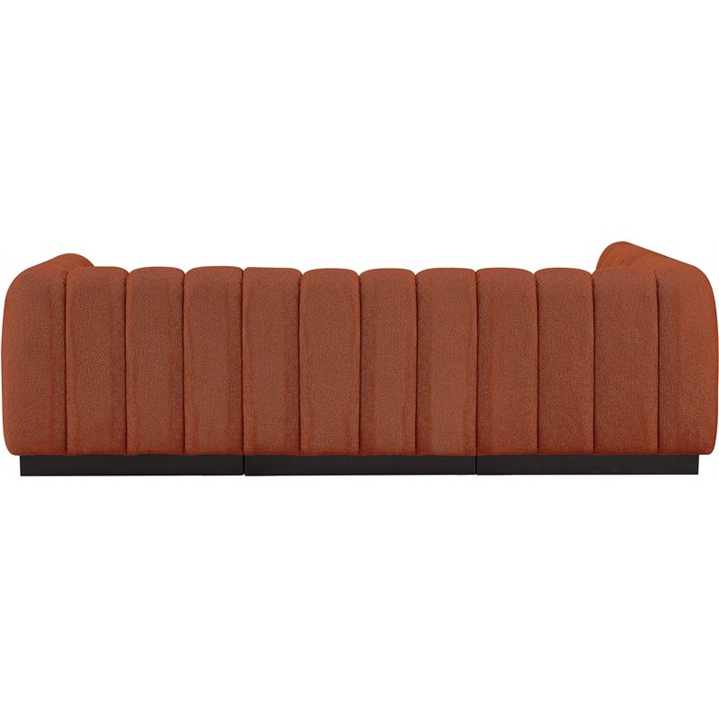Pemberly Row 4-Piece Contemporary Fabric Modular Sectional in Cognac Orange