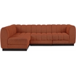 Pemberly Row 4-Piece Contemporary Fabric Modular Sectional in Cognac Orange