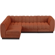 Pemberly Row 4-Piece Contemporary Fabric Modular Sectional in Cognac Orange