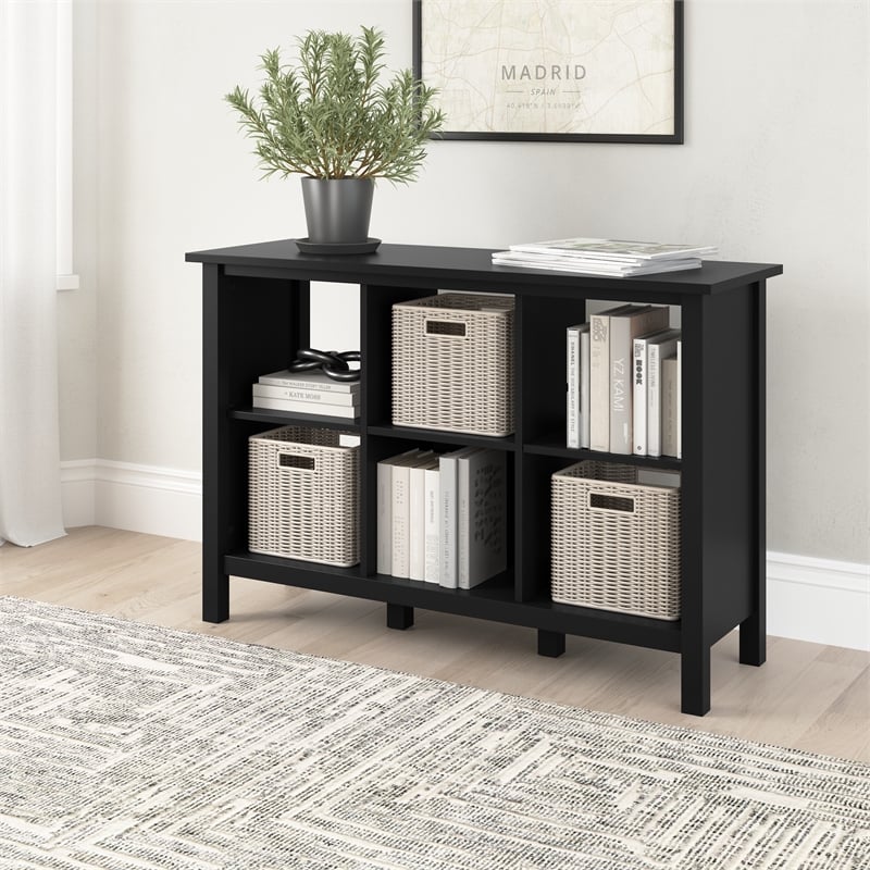 Pemberly Row 6 Cube Organizer in Classic Black - Engineered Wood