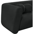 Pemberly Row Contemporary Boucle Fabric Loveseat in Rich Black