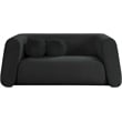 Pemberly Row Contemporary Boucle Fabric Loveseat in Rich Black