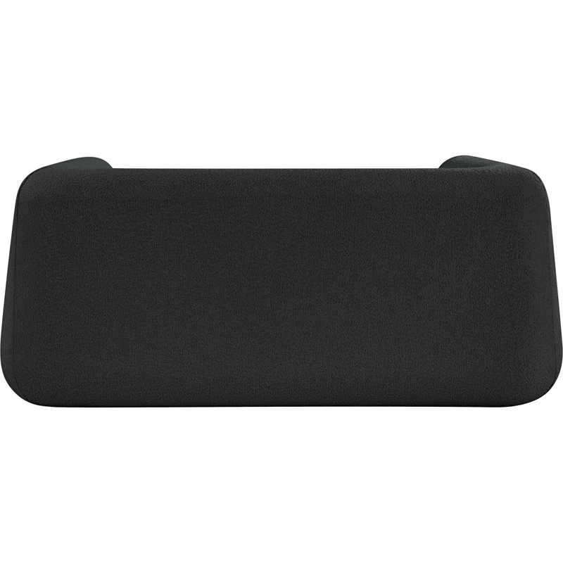 Pemberly Row Contemporary Boucle Fabric Loveseat in Rich Black