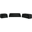 Pemberly Row Contemporary Boucle Fabric Sofa with Ball Pillows in Rich Black