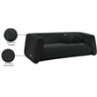 Pemberly Row Contemporary Boucle Fabric Sofa with Ball Pillows in Rich Black