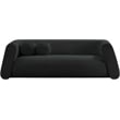 Pemberly Row Contemporary Boucle Fabric Sofa with Ball Pillows in Rich Black