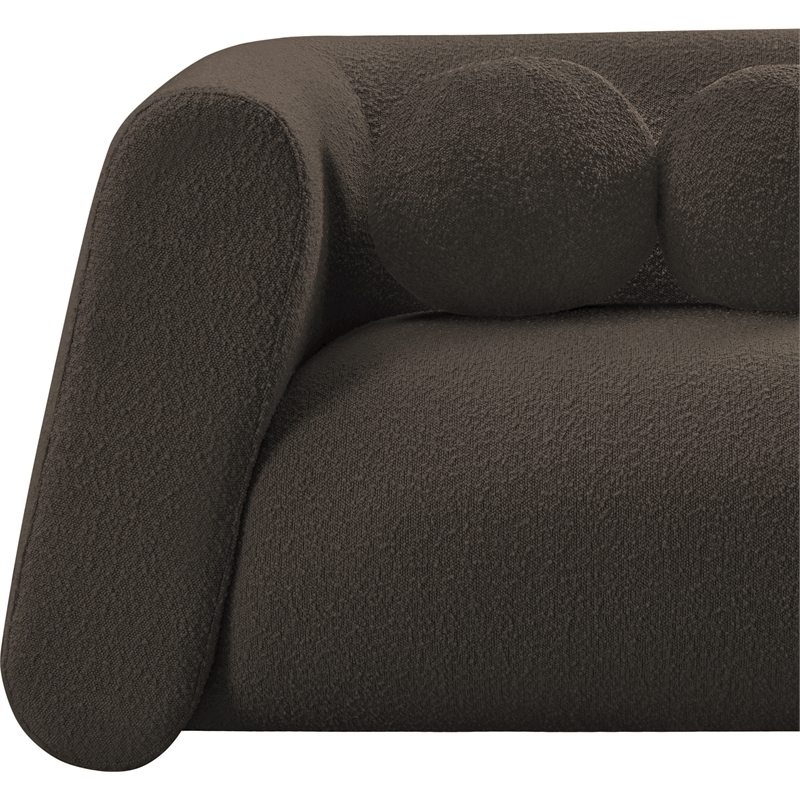 Pemberly Row Contemporary Boucle Fabric Loveseat in Rich Brown