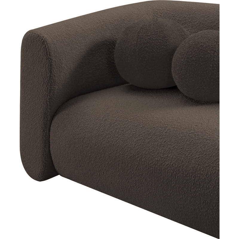 Pemberly Row Contemporary Boucle Fabric Loveseat in Rich Brown