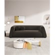 Pemberly Row Contemporary Boucle Fabric Sofa with Ball Pillows in Rich Brown