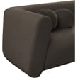 Pemberly Row Contemporary Boucle Fabric Sofa with Ball Pillows in Rich Brown