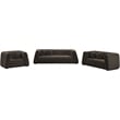 Pemberly Row Contemporary Boucle Fabric Sofa with Ball Pillows in Rich Brown