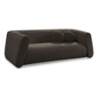 Pemberly Row Contemporary Boucle Fabric Sofa with Ball Pillows in Rich Brown
