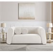 Pemberly Row Contemporary Boucle Fabric Loveseat in Rich Cream