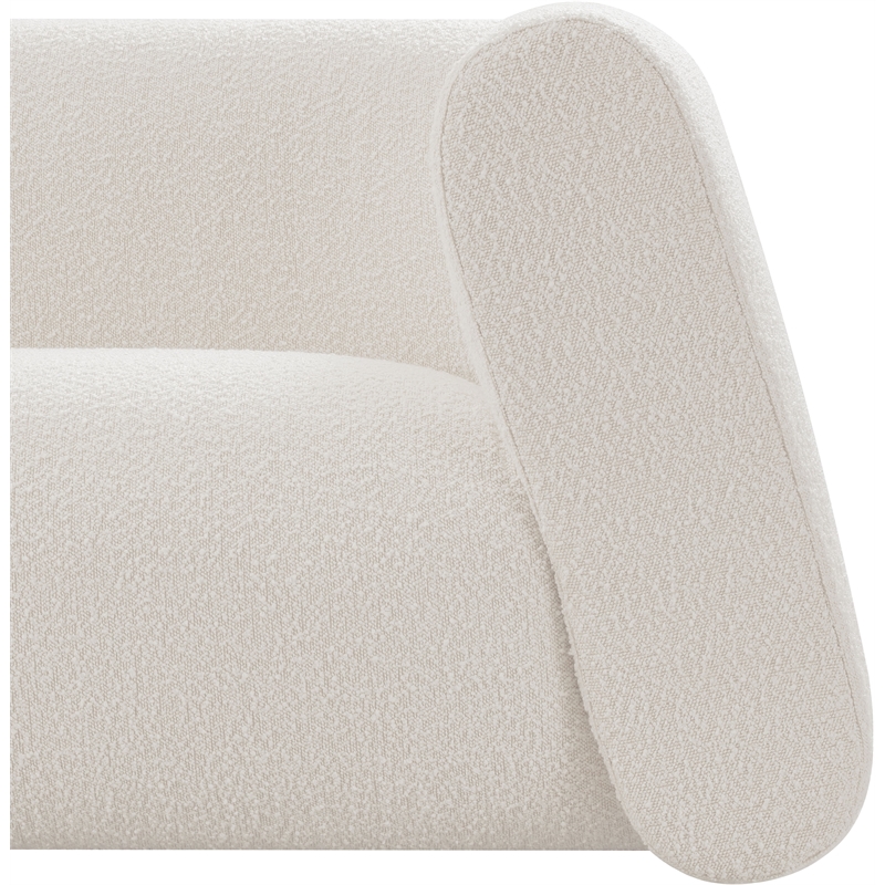 Pemberly Row Contemporary Boucle Fabric Loveseat in Rich Cream