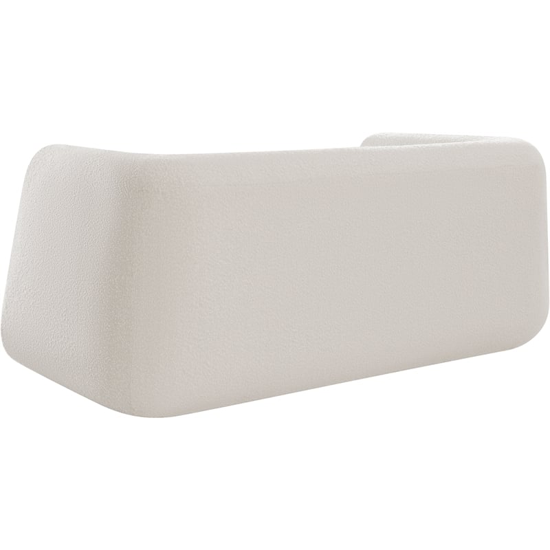 Pemberly Row Contemporary Boucle Fabric Loveseat in Rich Cream