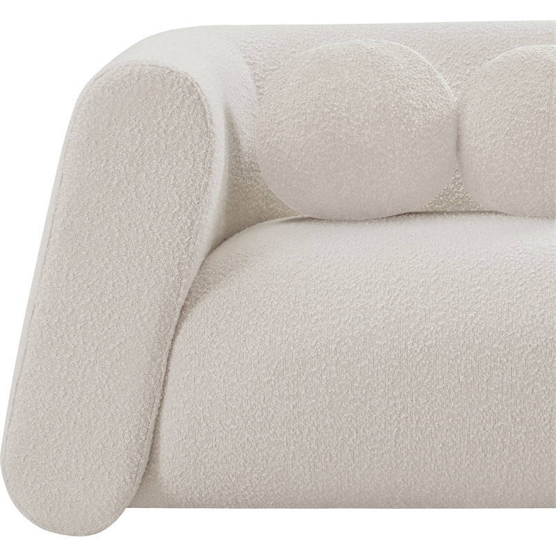 Pemberly Row Contemporary Boucle Fabric Loveseat in Rich Cream