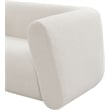 Pemberly Row Contemporary Boucle Fabric Sofa with Ball Pillows in Rich Cream