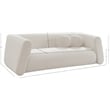 Pemberly Row Contemporary Boucle Fabric Sofa with Ball Pillows in Rich Cream