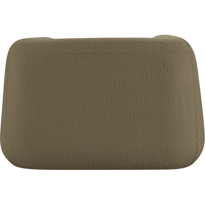 Pemberly Row Contemporary Boucle Fabric Chair with Ball Pillow in Olive Green