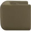 Pemberly Row Contemporary Boucle Fabric Chair with Ball Pillow in Olive Green