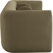 Pemberly Row Contemporary Boucle Fabric Loveseat with Ball Pillow in Olive Green