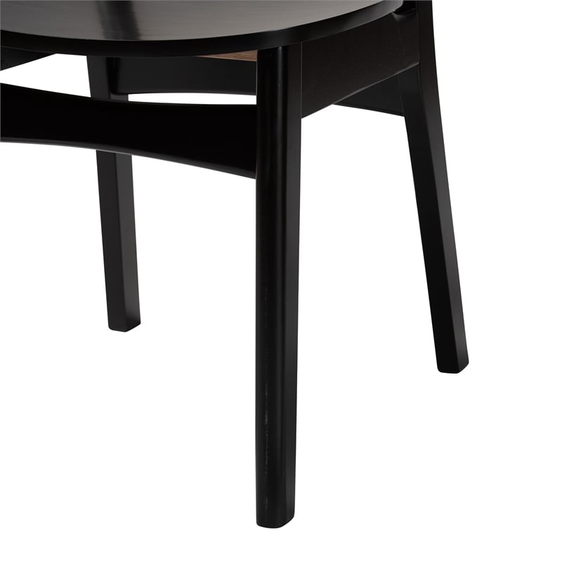 Pemberly Row Dark Brown Finished Wood and Rattan 7-Piece Dining Set