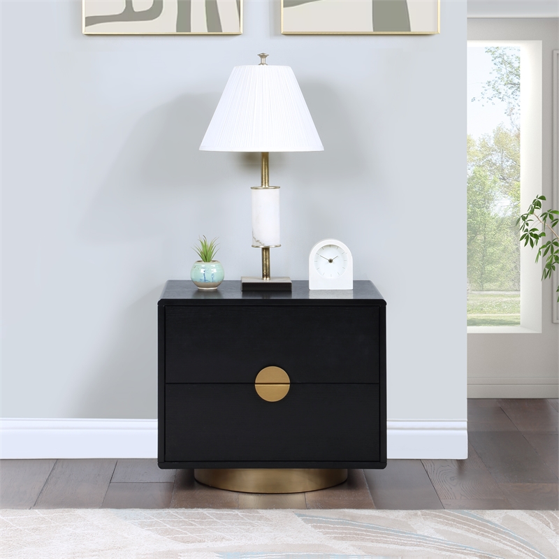 Pemberly Row Modern / Contemporary Black Night Stand / Side Table