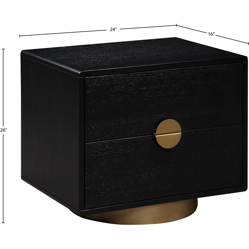 Pemberly Row Modern / Contemporary Black Night Stand / Side Table
