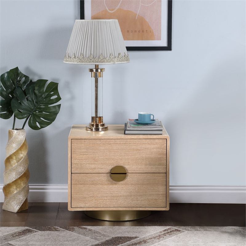 Pemberly Row Modern / Contemporary Natural Night Stand / Side Table