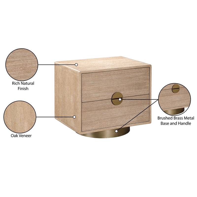 Pemberly Row Modern / Contemporary Natural Night Stand / Side Table
