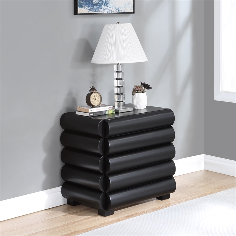 Pemberly Row Modern / Contemporary Black Night Stand / Side Table