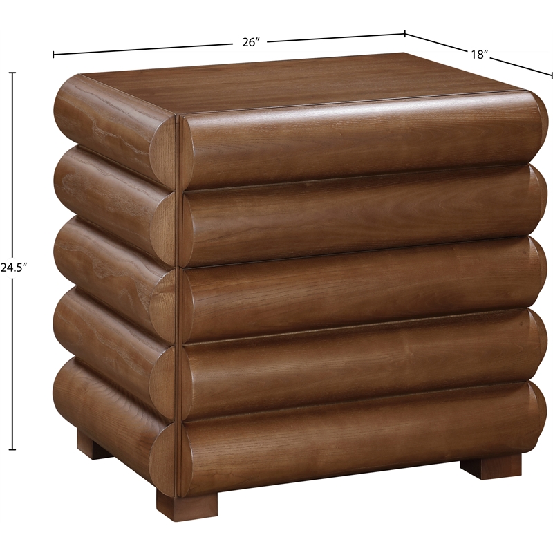 Pemberly Row Modern / Contemporary Walnut Night Stand / Side Table