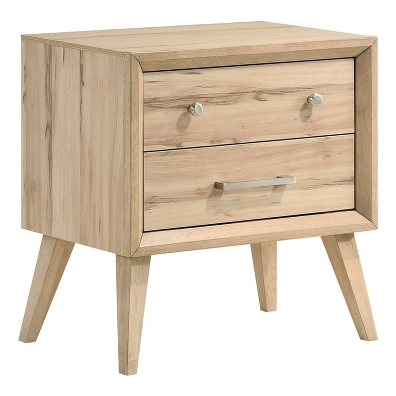 Pemberly Row Modern / Contemporary Wood Nightstand in Natural Oak