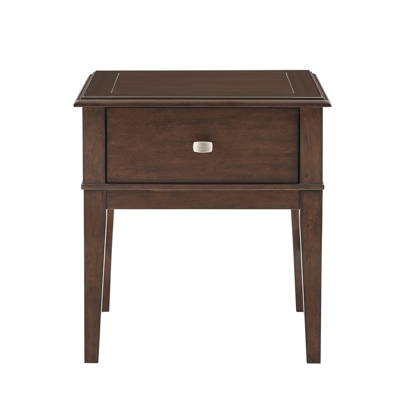 Pemberly Row Modern / Contemporary Wood End Table in Brown Finish