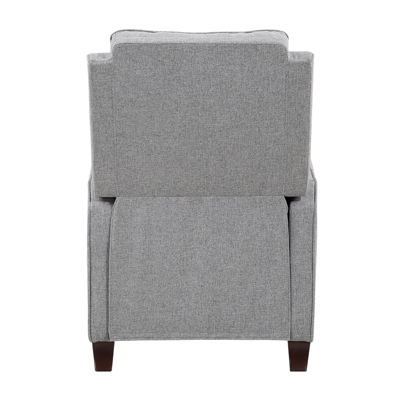 Pemberly Row Modern / Contemporary Fabric Push Back Recliner in Gray
