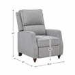 Pemberly Row Modern / Contemporary Fabric Push Back Recliner in Gray