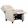 Pemberly Row Contemporary Fabric Push Back Recliner in Beige