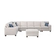 Pemberly Row Contemporary 8-Piece Upholstered Modern Sectional in Beige