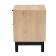 Pemberly Row 2-Drawer Mid-Century Wood End Table in Light Brown/Black