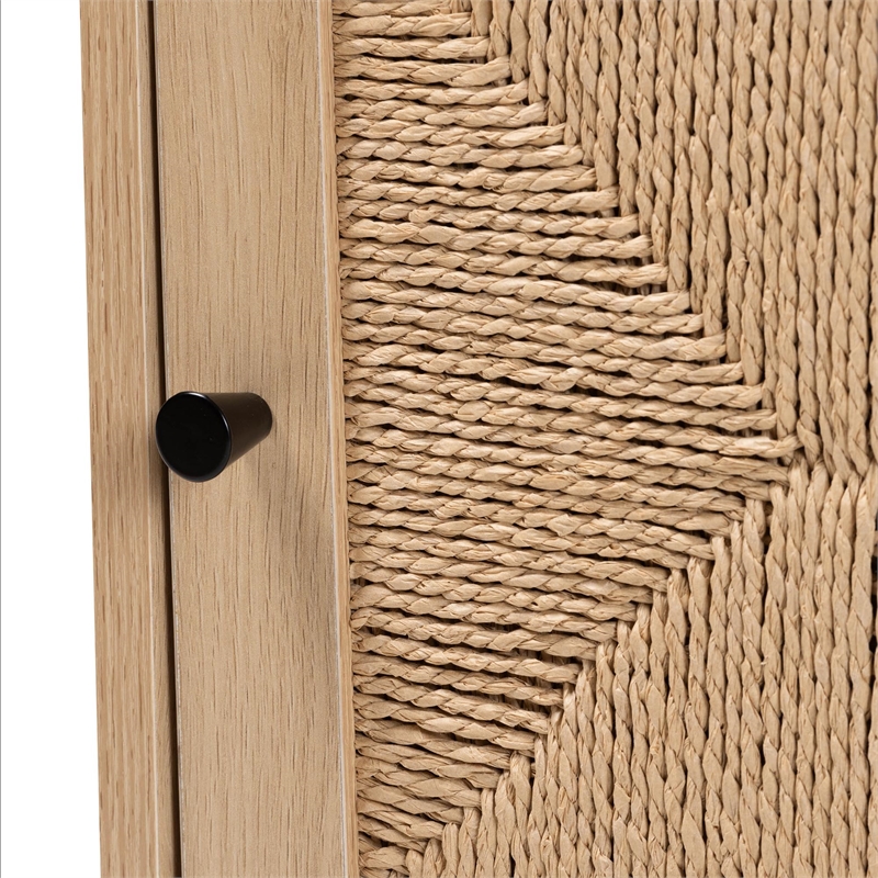 Pemberly Row 1-Drawer Mid-Century Wood End Table in Light Brown/Black
