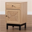 Pemberly Row 1-Drawer Mid-Century Wood End Table in Light Brown/Black