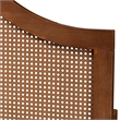 Pemberly Row Ash Walnut Finished Wood Queen Size Headboard with Rattan
