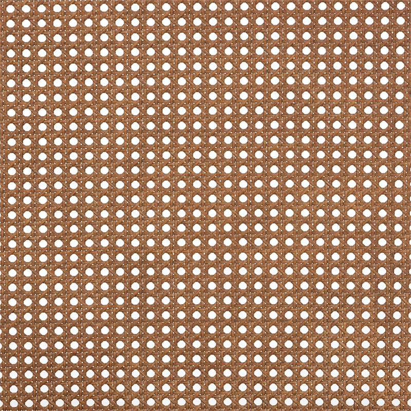 Pemberly Row Ash Walnut Finished Wood Queen Size Headboard with Rattan