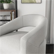 Pemberly Row Contemporary Fabric Armchair with Curved Armrests in White