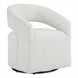Pemberly Row Contemporary Fabric Armchair with Curved Armrests in White