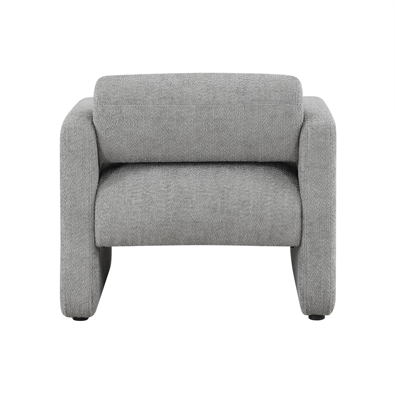Pemberly Row Contemporary Fabric Armchair with Rounded Corners in Gray