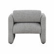 Pemberly Row Contemporary Fabric Armchair with Rounded Corners in Gray