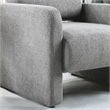 Pemberly Row Contemporary Fabric Armchair with Rounded Corners in Gray