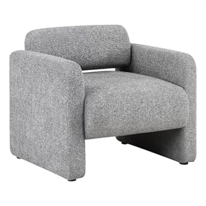 Pemberly Row Contemporary Fabric Armchair with Rounded Corners in Gray